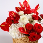 The "Red & White Inspiration" floral basket