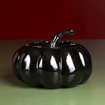 Ceramic pumpkin with holes black and blue