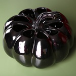 Ceramic pumpkin with holes black and blue