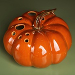 Ceramic pumpkin with holes Orange