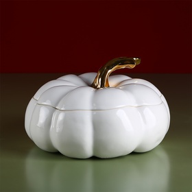 Pumpkin white-gold with lid