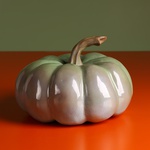 Ceramic pumpkin olive gray