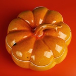 Керамическая тыква оранжевая с крышкой