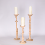Wooden candlesticks set of 3 pieces