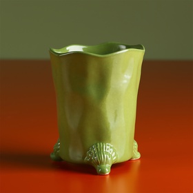 Склянка керамічна на ніжках хакі