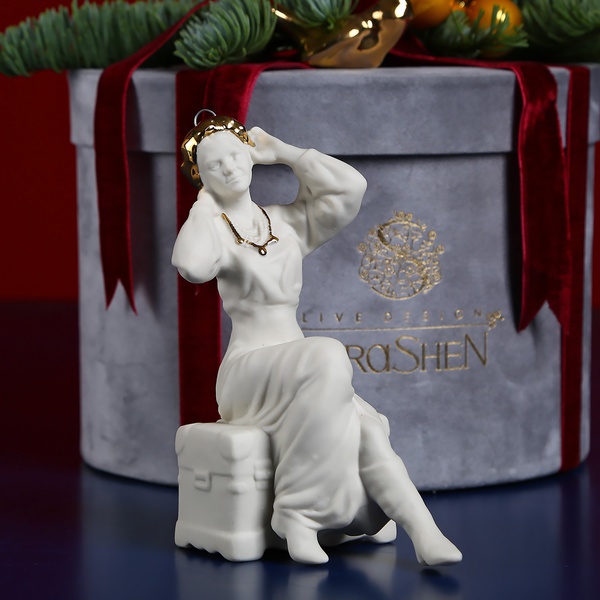 Ceramic figurine "Oksana" white