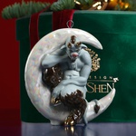Ceramic figurine "Devil on a gray month"
