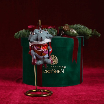 Ceramic figurine "Mouse King" color