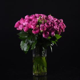 Букет из 25 розовых роз Мисти Баблс