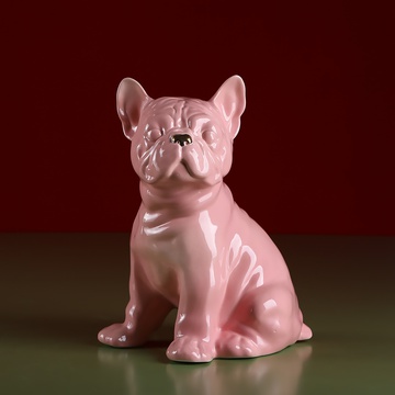 French Bulldog sitting, pink
