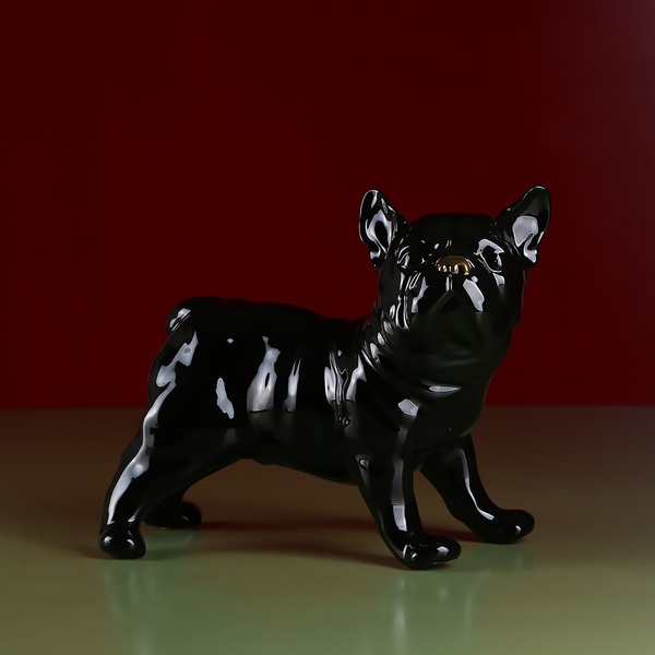 French Bulldog standing, gloss black