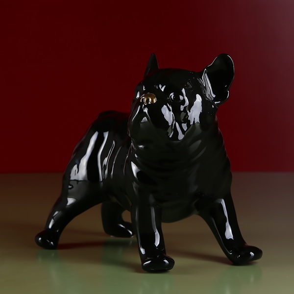 French Bulldog standing, gloss black