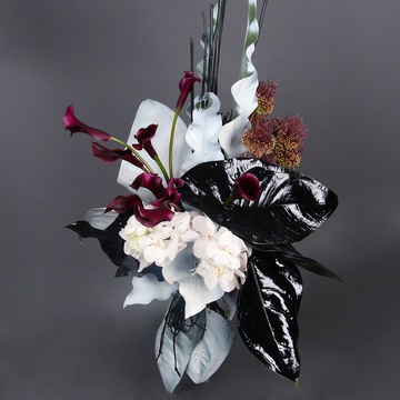 Stylish black and white men's bouquet
