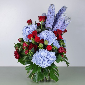 Men's bouquet with hydrangea