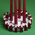 Candlestick "Gnomes" red