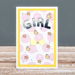 GIRL handmade postcard