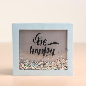 Postcard with flowing glitter "Be hаррy"