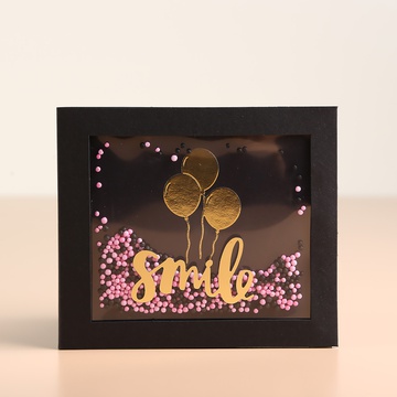 Postcard with flowing glitter "Smile"