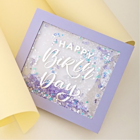Postcard with flowing glitter  "Birthday"