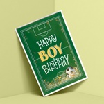 "Happy Birthday BOY" postcard with loose glitter