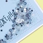 "Happy Birthday" postcard with loose glitter