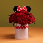 Floral composition with red roses "Mickey"