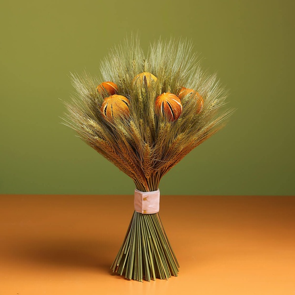 Wheat and orange bouquet