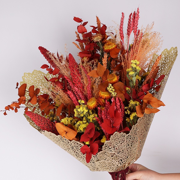 Bouquet of dried flowers "Autumn flame"