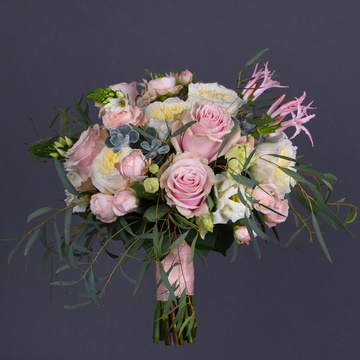 Wedding bouquet with peony roses