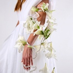 «White Waterfall» is a bespoke bridal arm composition