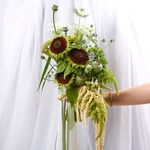 «Forest Bride» is a wedding bouquet of sunflowers and amaranth