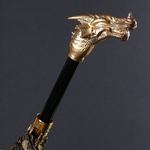 Парасолька Pasotti чорно-золота з ручкою "Дракон"