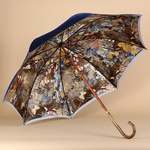 Зонт Pasotti синий с цветочным принтом