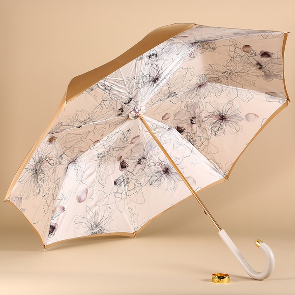 Зонт Pasotti молочный с цветочным принтом