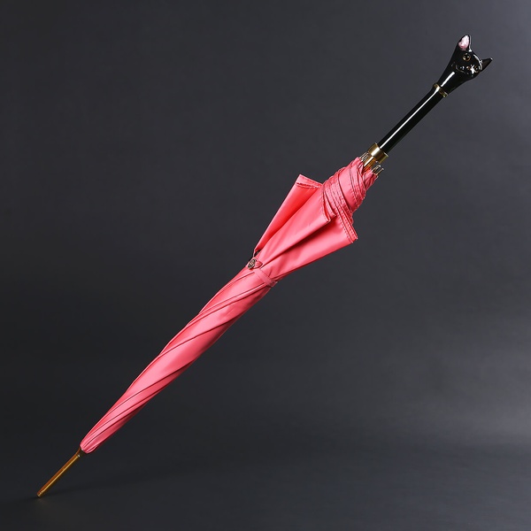 Umbrella Pasotti pink with handle "Cat"